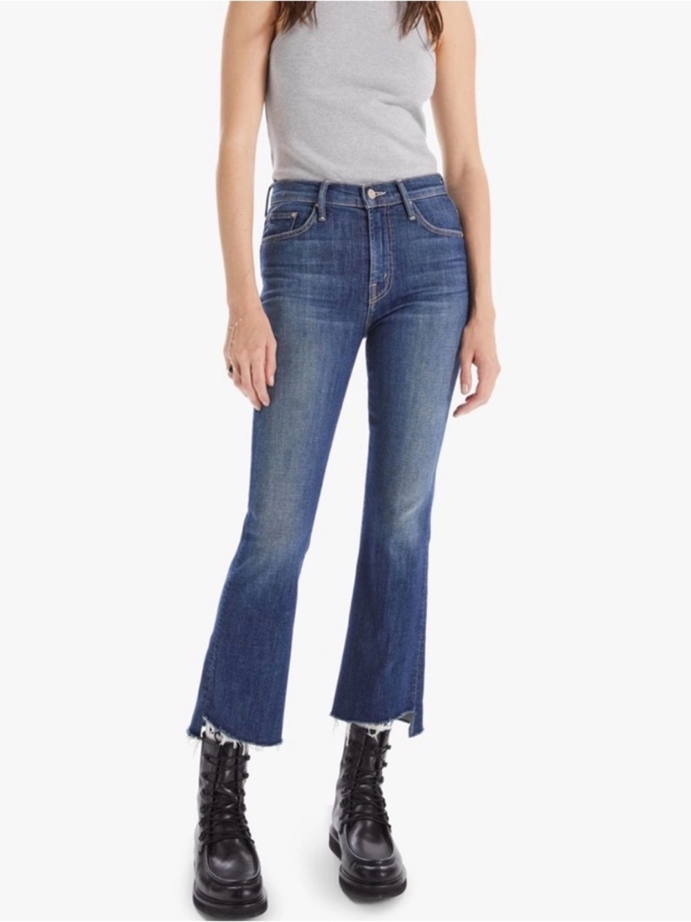 MOTHER The Insider Crop Step Fray in Girl Crush 25 Effortless Cool High Rise